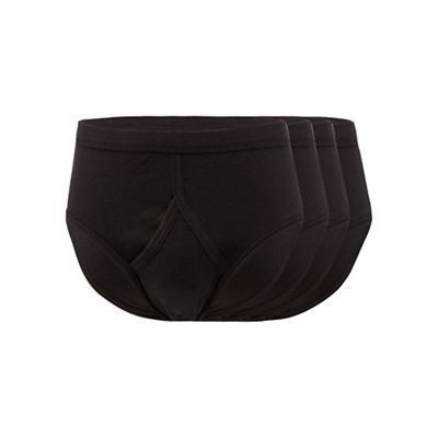 The Collection Big and tall pack of four black cotton briefs